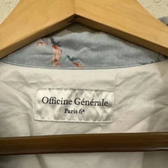 OFFICINE GENERALE Eren SS Floral Print Button-Up Shirt in Blue Multi - Picture 5 of 9